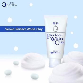 Sữa rửa mặt Shiseido Senka Perfect White Clay màu trắng  120g