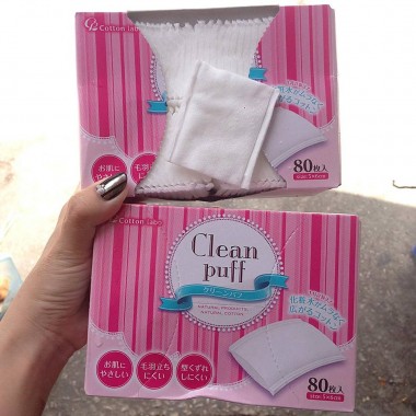 Bông tẩy trang Clean Puff Nhật Bản 80 miếng