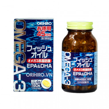 Viên uống dầu cá Omega 3 Orihiro 180 viên